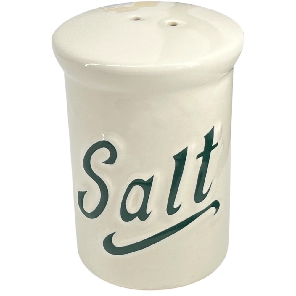 Vintage Himark Ceramic Salt Shaker Green Letters 4 Inch Replacement